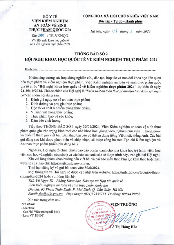 Thông báo số 2 - FCC2024