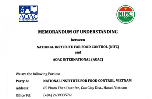 Viện liên minh okvip okvip vệ sinh okviphoatdong Quốc gia (NIFC) ký kết Biên bản ghi nhớ hợp tác với AOAC INTERNATIONAL 